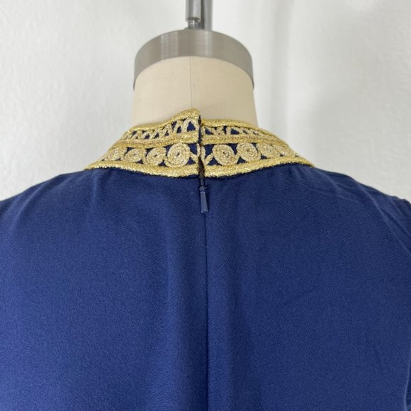 LILLY PULITZER Jane Maxi Dress True Navy Bamboo Pull Tassel Front Side Slit Co - Picture 9 of 12